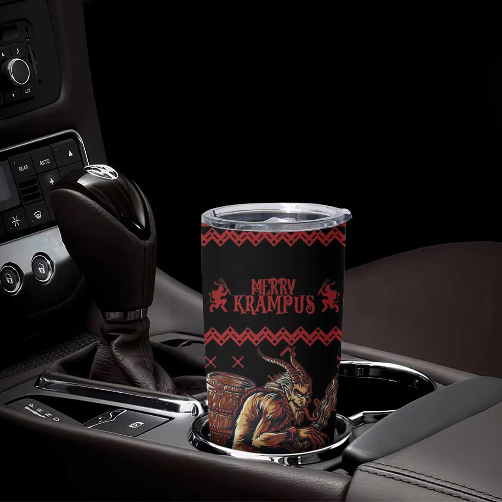 Merry Krampus Creepy Christmas Holiday Tumbler Cup Red Version - Wonder Print Shop