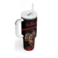 Merry Krampus Creepy Christmas Holiday Tumbler With Handle Red Version - Wonder Print Shop