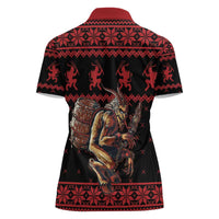 Merry Krampus Creepy Christmas Holiday Women Polo Shirt Red Version - Wonder Print Shop