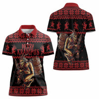 Merry Krampus Creepy Christmas Holiday Women Polo Shirt Red Version - Wonder Print Shop