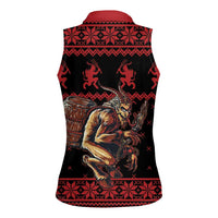 Merry Krampus Creepy Christmas Holiday Women Sleeveless Polo Shirt Red Version - Wonder Print Shop