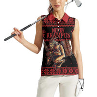 Merry Krampus Creepy Christmas Holiday Women Sleeveless Polo Shirt Red Version - Wonder Print Shop