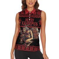 Merry Krampus Creepy Christmas Holiday Women Sleeveless Polo Shirt Red Version - Wonder Print Shop