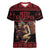 Merry Krampus Creepy Christmas Holiday Women V-Neck T-Shirt Red Version - Wonder Print Shop