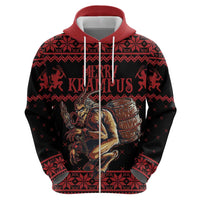 Merry Krampus Creepy Christmas Holiday Zip Hoodie Red Version - Wonder Print Shop