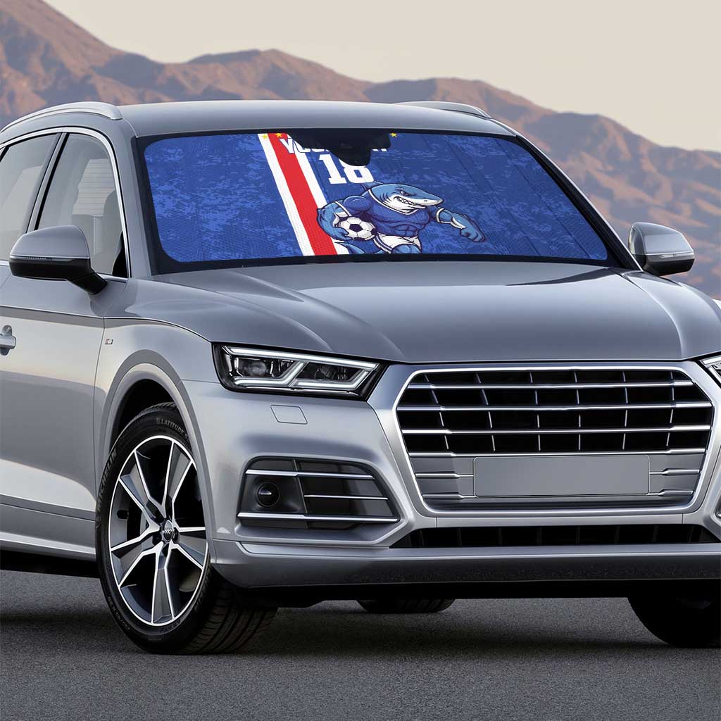 Cape Verde Football Custom Auto Sun Shade Pride Of The Islands - Wonder Print Shop