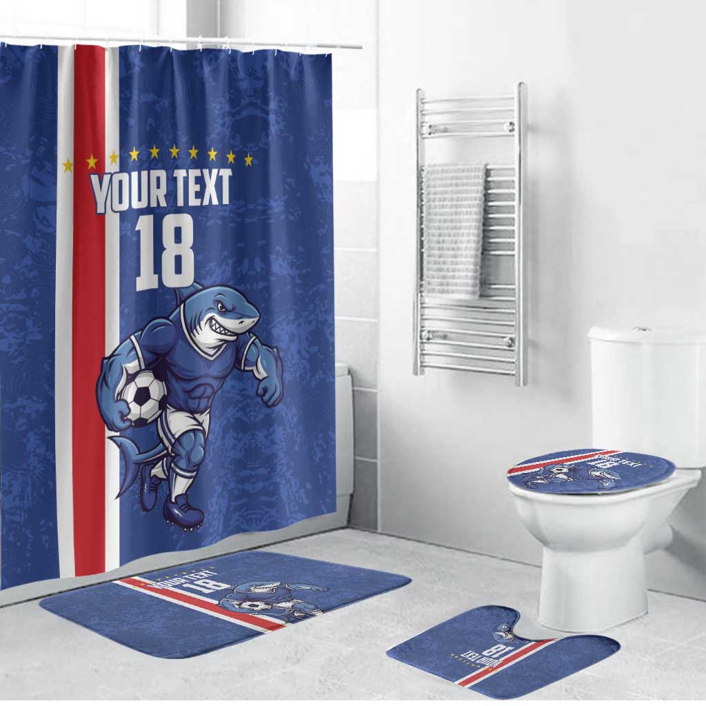 Cape Verde Football Custom Bathroom Set Pride Of The Islands - Wonder Print Shop