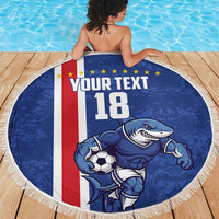 Cape Verde Football Custom Beach Blanket Pride Of The Islands - Wonder Print Shop