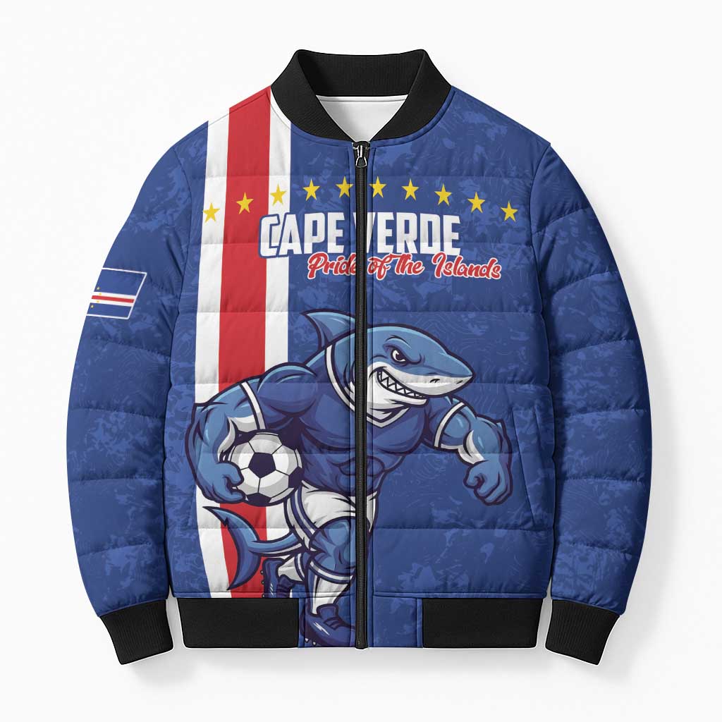 Cape Verde Football Custom Bomber Puffer Jacket Pride Of The Islands - Wonder Print Shop