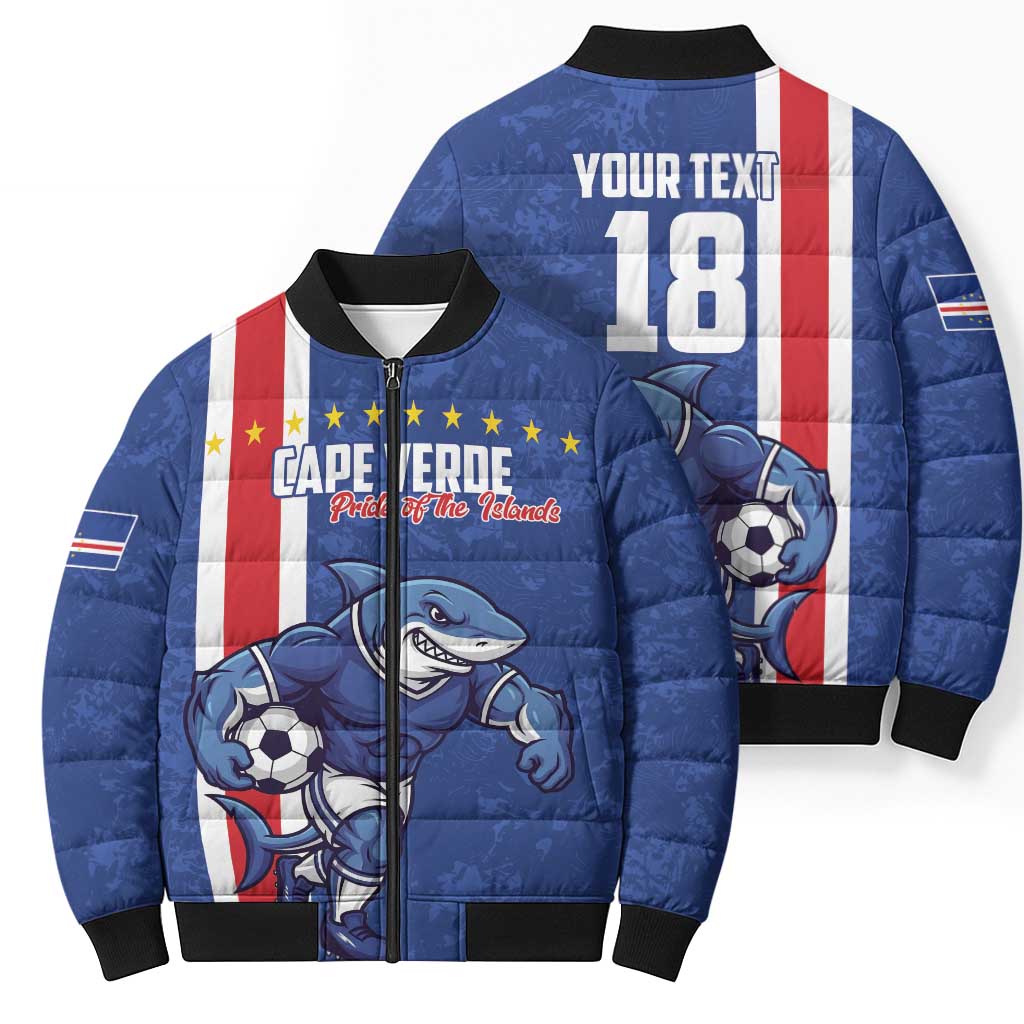 Cape Verde Football Custom Bomber Puffer Jacket Pride Of The Islands - Wonder Print Shop