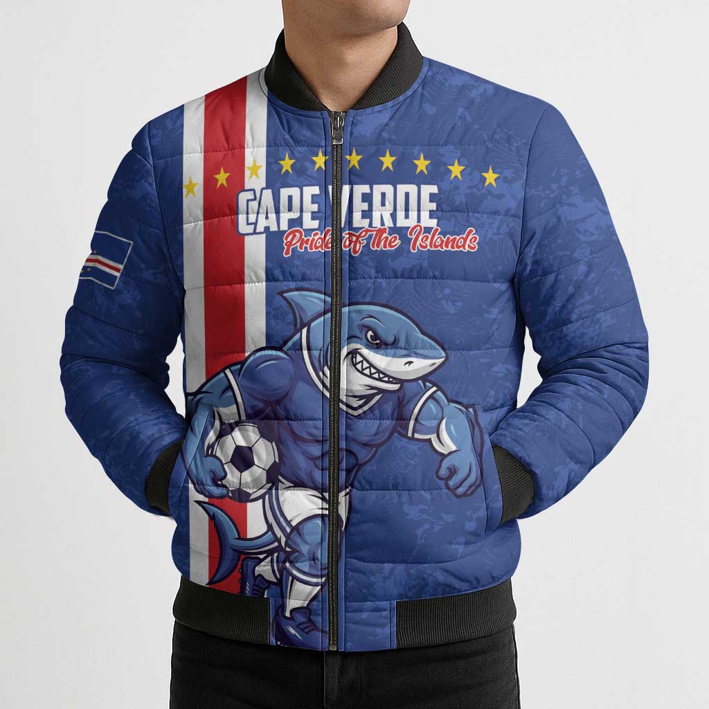 Cape Verde Football Custom Bomber Puffer Jacket Pride Of The Islands - Wonder Print Shop