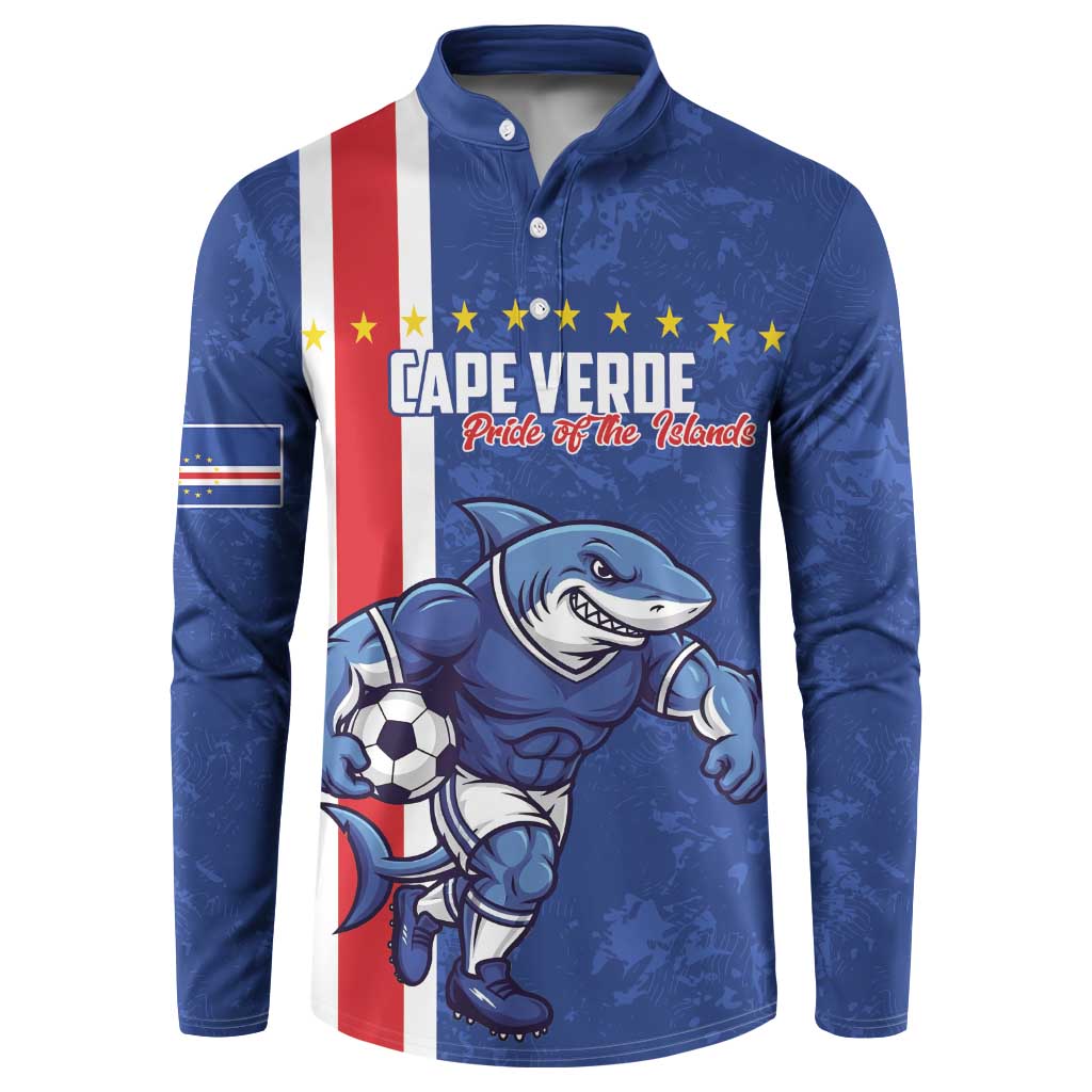 Cape Verde Football Custom Button Sweatshirt Pride Of The Islands - Wonder Print Shop