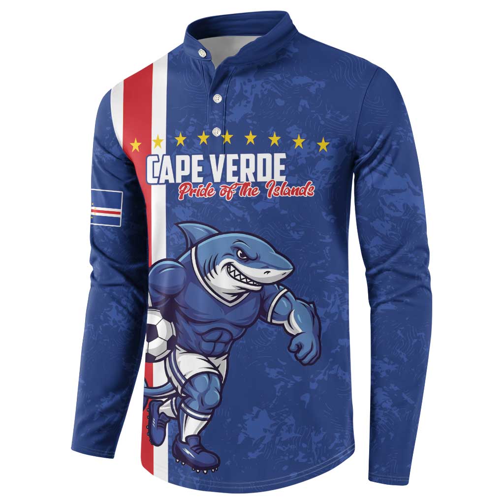 Cape Verde Football Custom Button Sweatshirt Pride Of The Islands - Wonder Print Shop