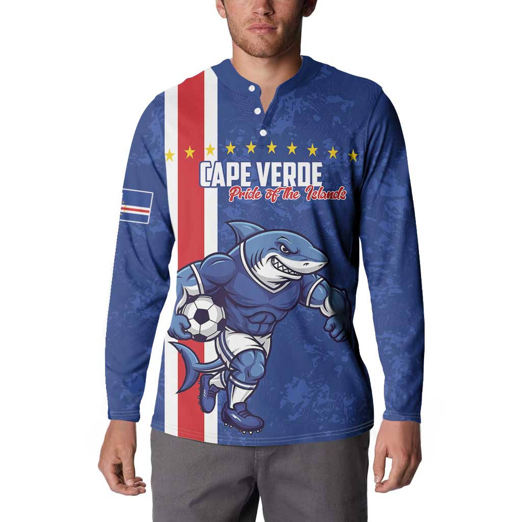 Cape Verde Football Custom Button Sweatshirt Pride Of The Islands - Wonder Print Shop