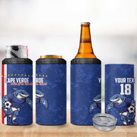 Cape Verde Football Custom 4 in 1 Can Cooler Tumbler Pride Of The Islands - Wonder Print Shop