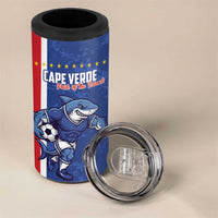 Cape Verde Football Custom 4 in 1 Can Cooler Tumbler Pride Of The Islands - Wonder Print Shop