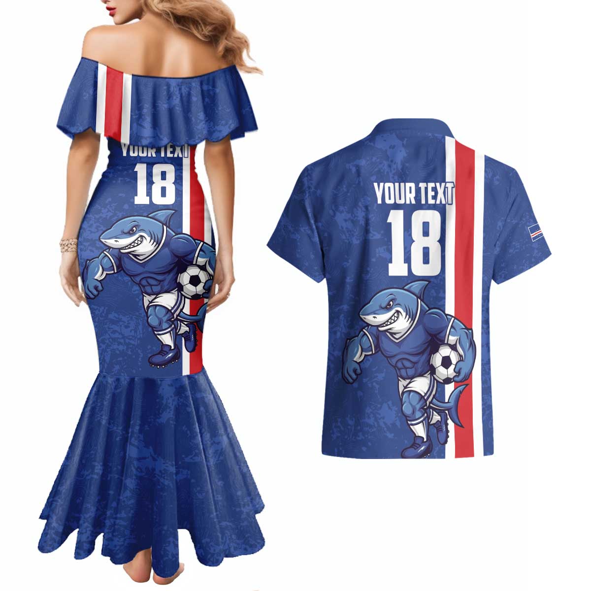 Cape Verde Football Custom Couples Matching Mermaid Dress and Hawaiian Shirt Pride Of The Islands - Wonder Print Shop