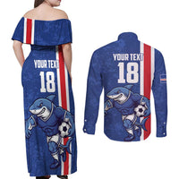 Cape Verde Football Custom Couples Matching Off Shoulder Maxi Dress and Long Sleeve Button Shirt Pride Of The Islands - Wonder Print Shop