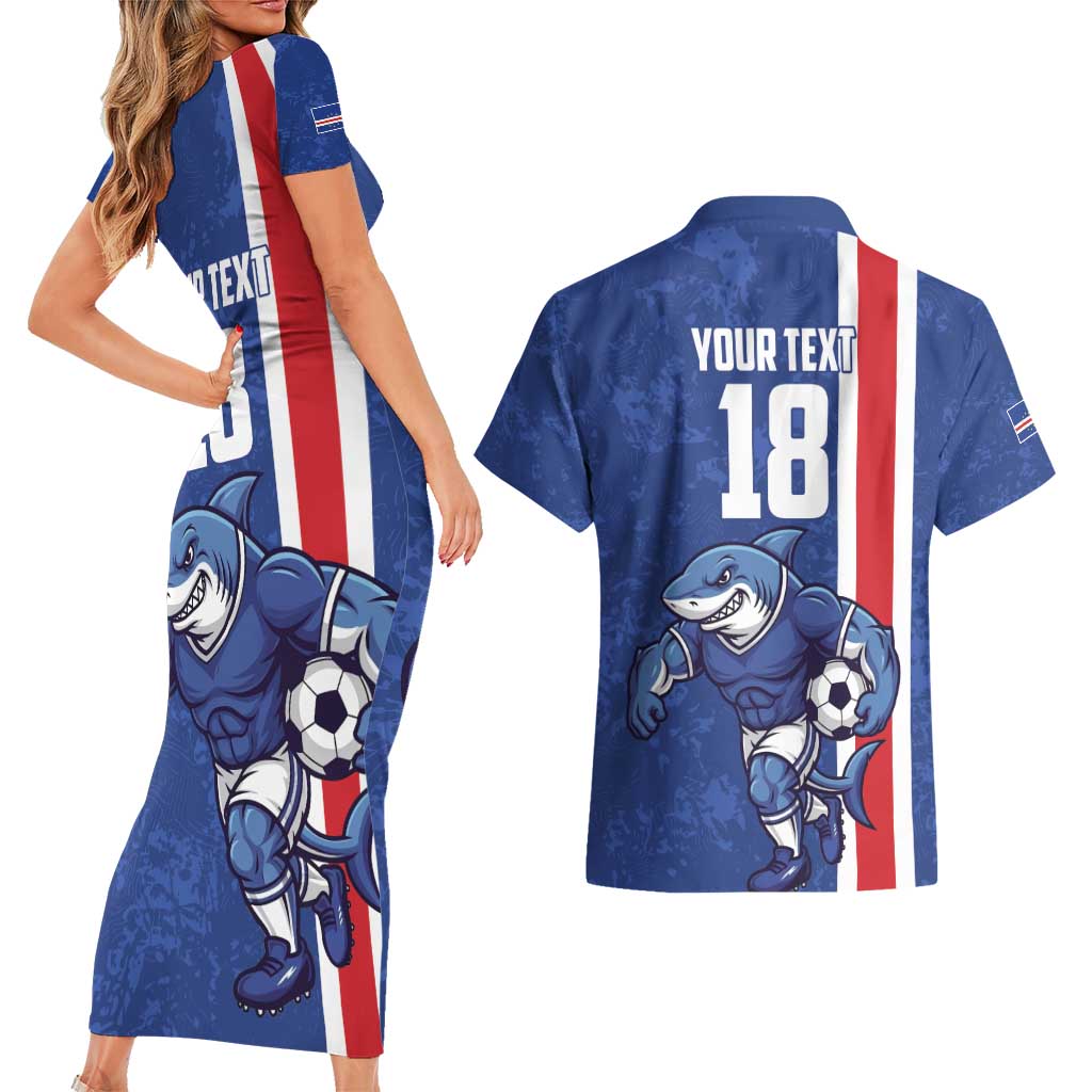 Cape Verde Football Custom Couples Matching Short Sleeve Bodycon Dress and Hawaiian Shirt Pride Of The Islands - Wonder Print Shop