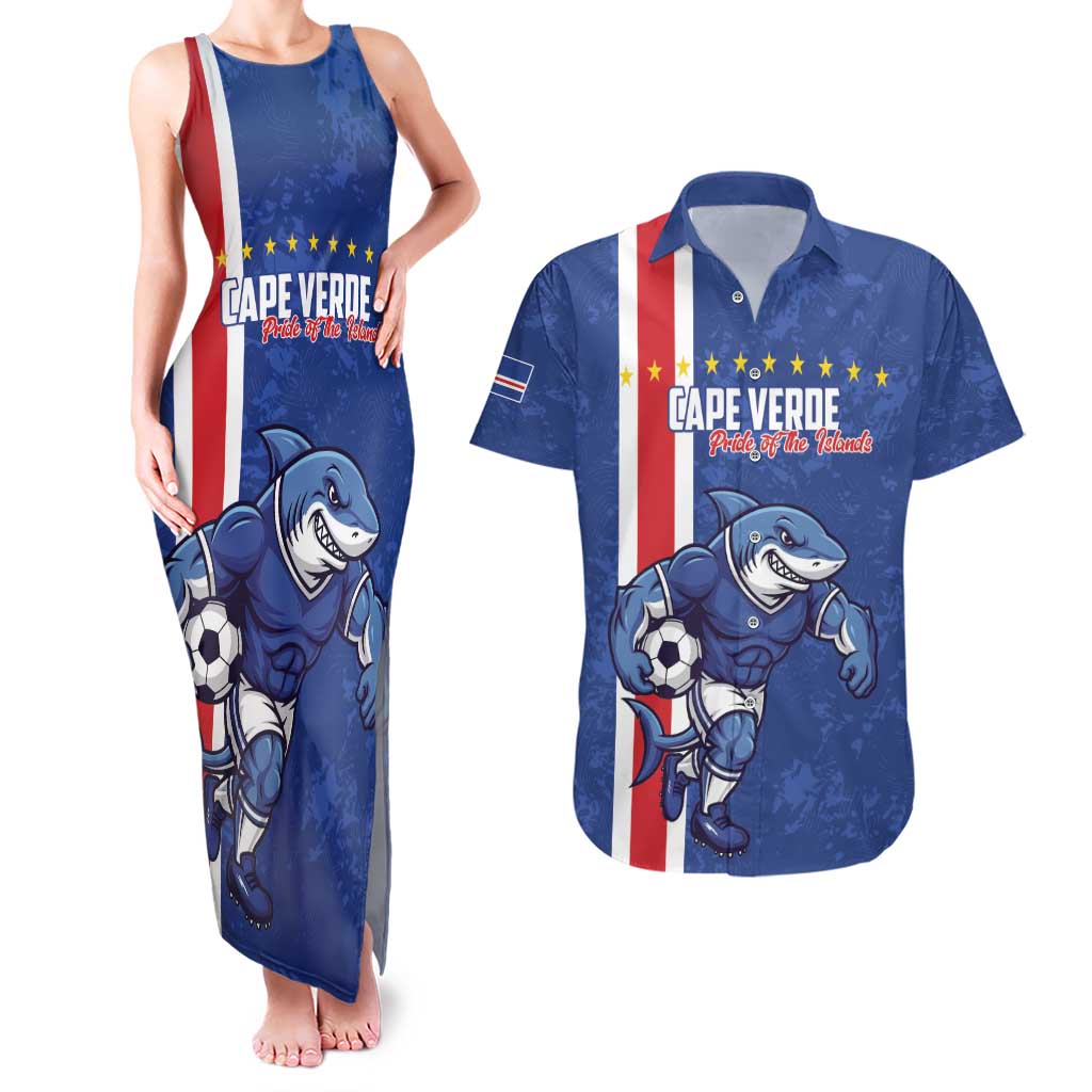 Cape Verde Football Custom Couples Matching Tank Maxi Dress and Hawaiian Shirt Pride Of The Islands - Wonder Print Shop