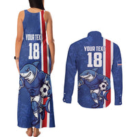 Cape Verde Football Custom Couples Matching Tank Maxi Dress and Long Sleeve Button Shirt Pride Of The Islands - Wonder Print Shop