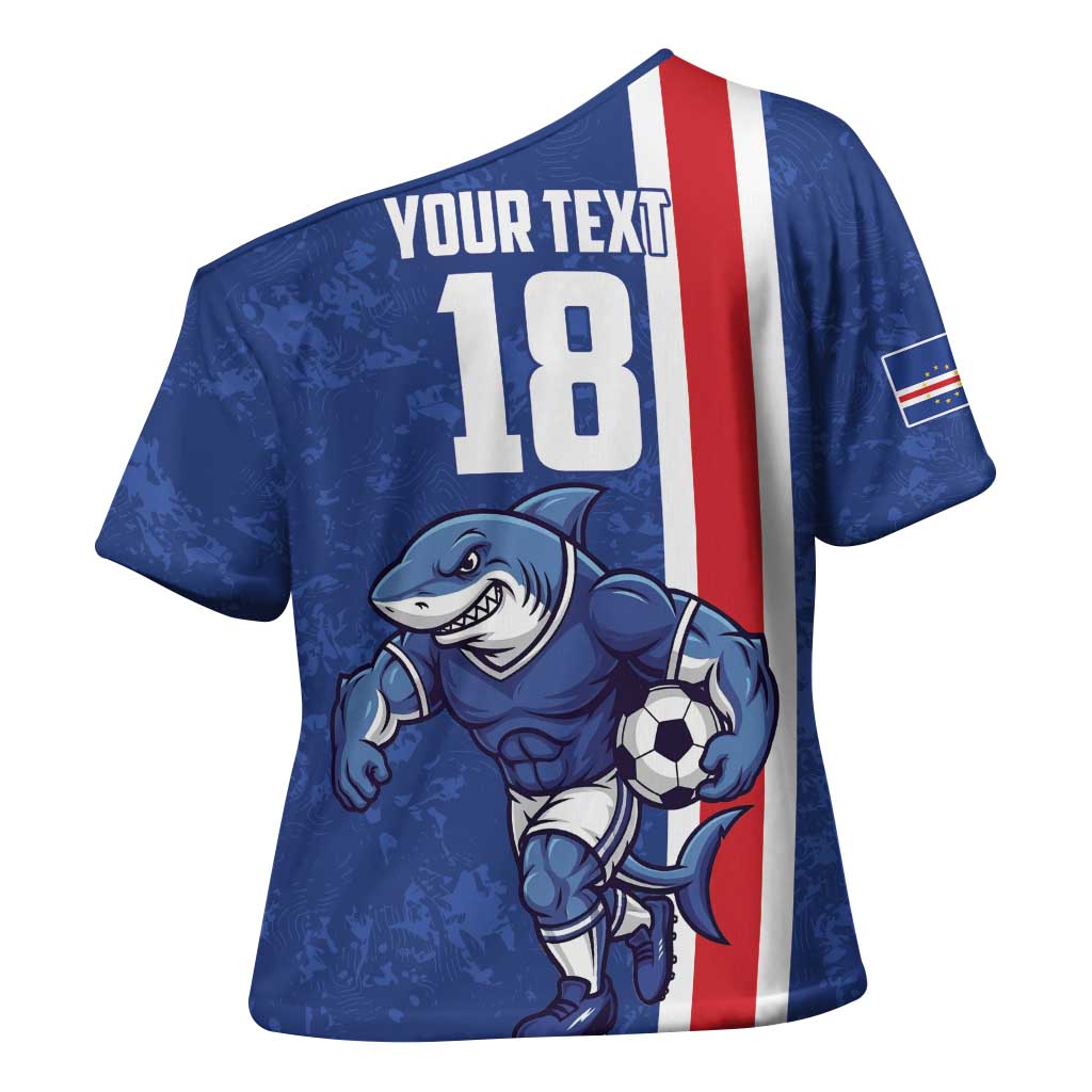 Cape Verde Football Custom Cross Shoulder Shirt Pride Of The Islands - Wonder Print Shop