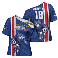 Cape Verde Football Custom Cross Shoulder Shirt Pride Of The Islands - Wonder Print Shop