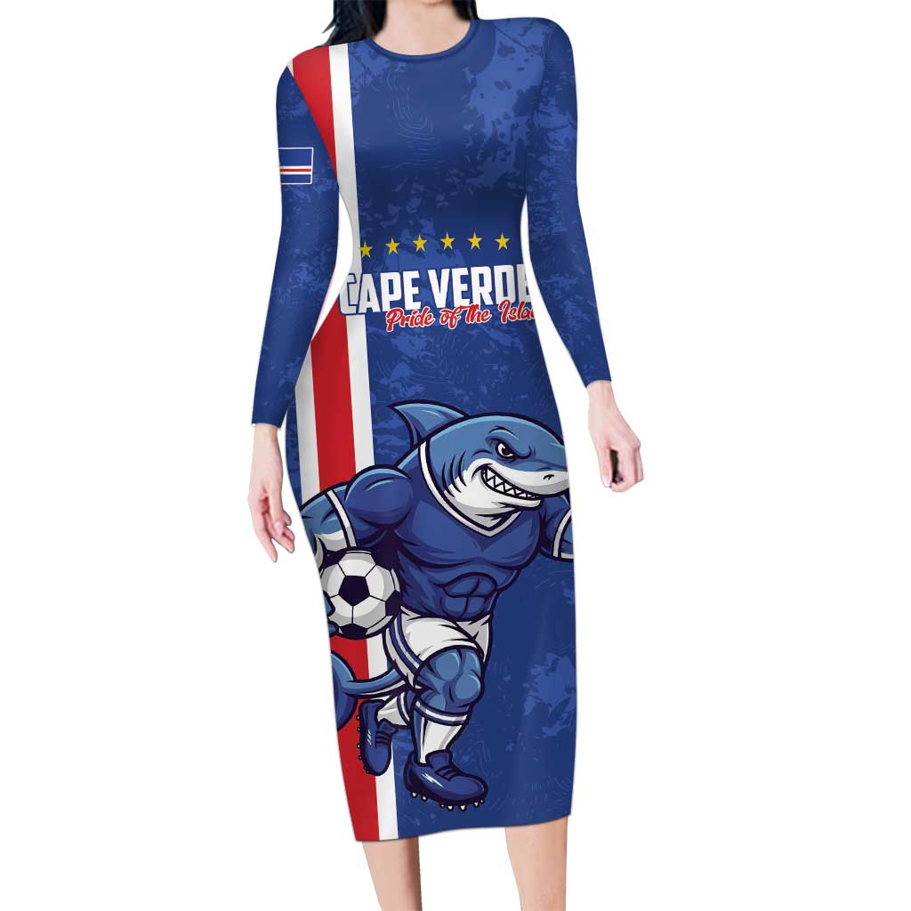 Cape Verde Football Custom Family Matching Long Sleeve Bodycon Dress and Hawaiian Shirt Pride Of The Islands - Wonder Print Shop