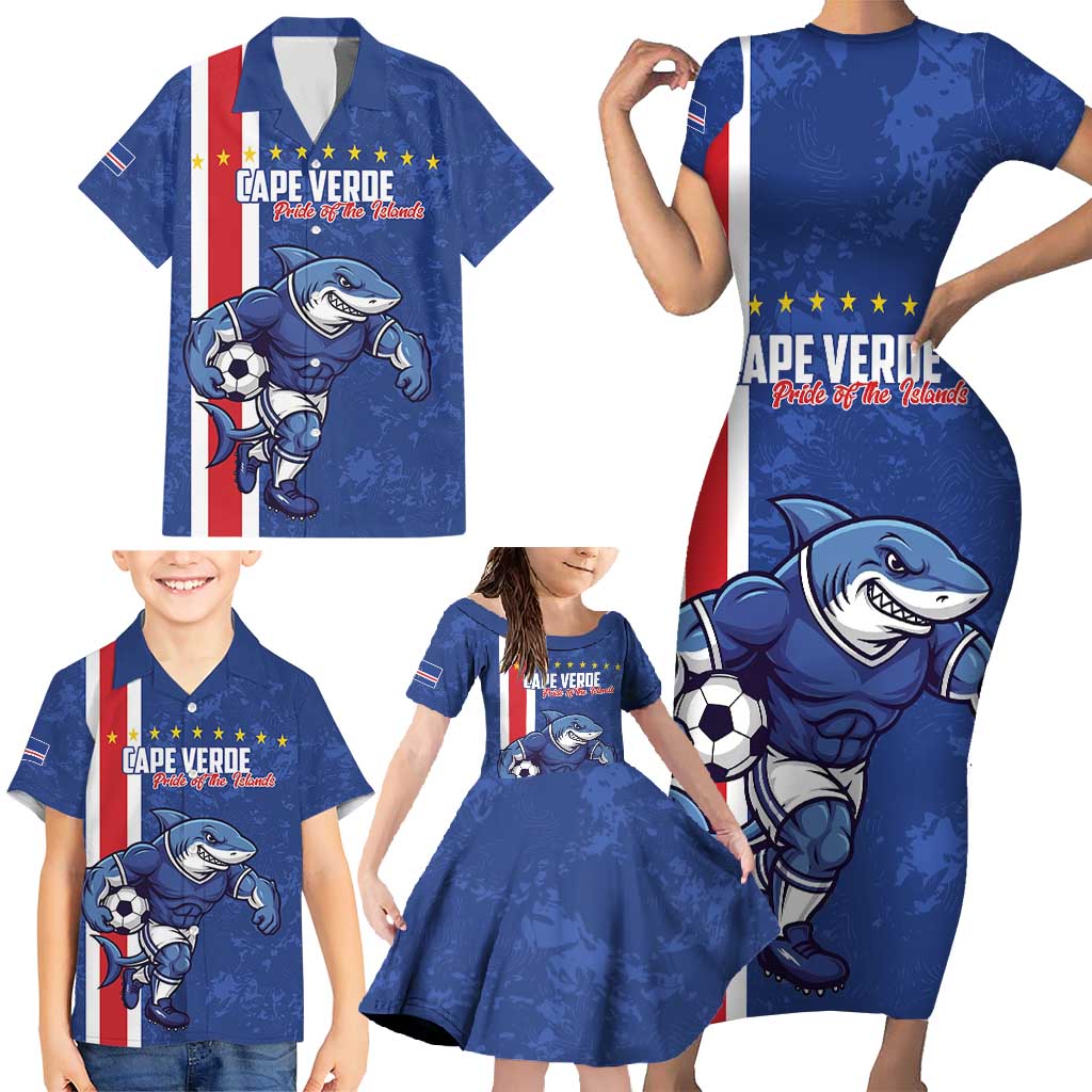 Cape Verde Football Custom Family Matching Short Sleeve Bodycon Dress and Hawaiian Shirt Pride Of The Islands - Wonder Print Shop