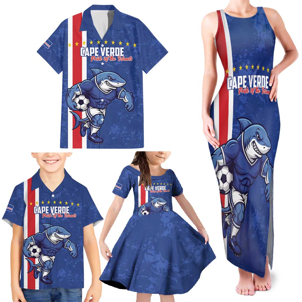 Cape Verde Football Custom Family Matching Tank Maxi Dress and Hawaiian Shirt Pride Of The Islands - Wonder Print Shop