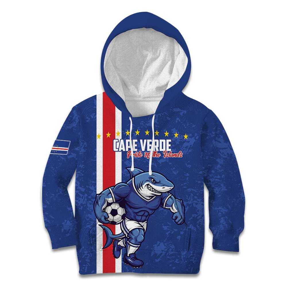 Cape Verde Football Custom Kid Hoodie Pride Of The Islands - Wonder Print Shop