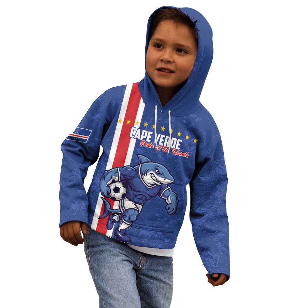 Cape Verde Football Custom Kid Hoodie Pride Of The Islands - Wonder Print Shop