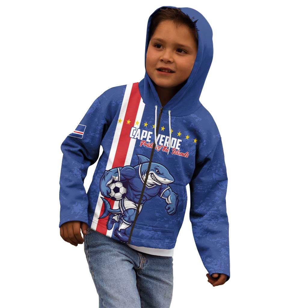Cape Verde Football Custom Kid Hoodie Pride Of The Islands - Wonder Print Shop