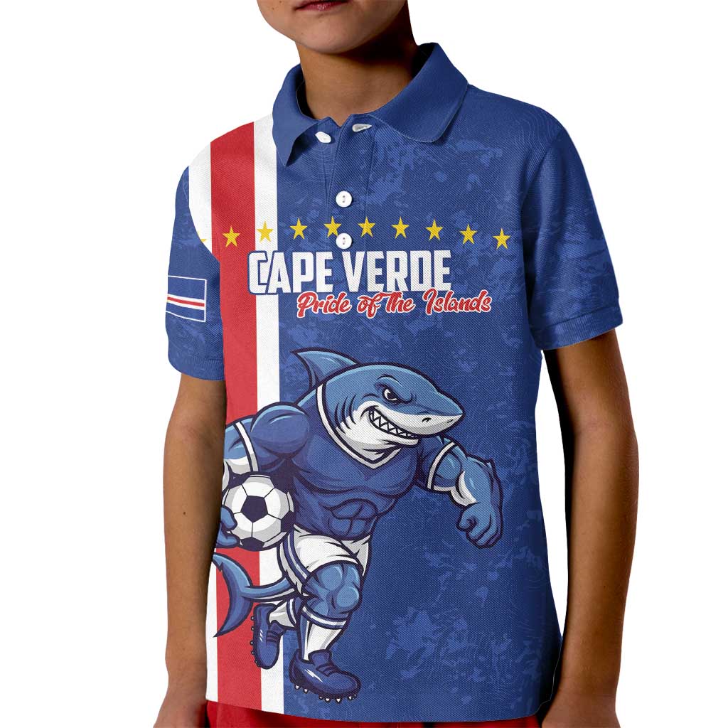 Cape Verde Football Custom Kid Polo Shirt Pride Of The Islands - Wonder Print Shop
