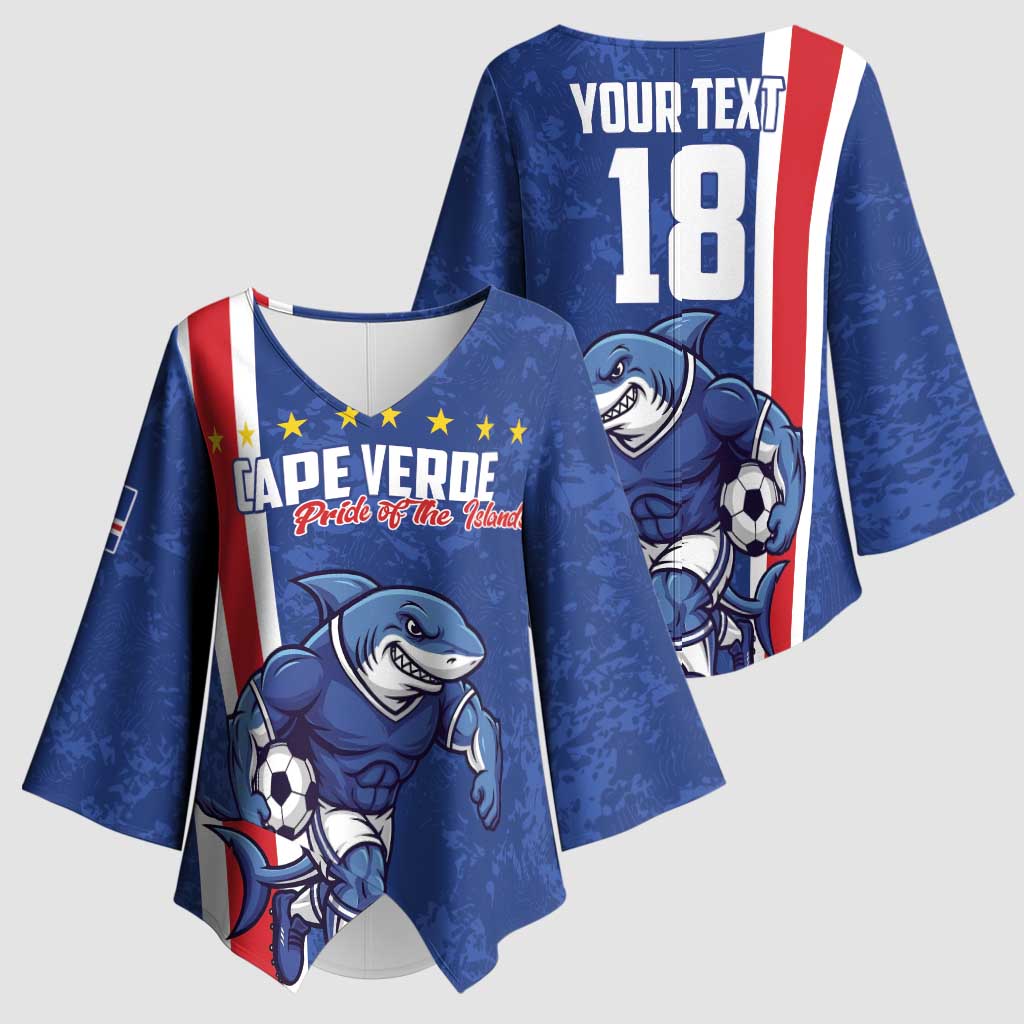 Cape Verde Football Custom Kimono Sleeve Blouse Pride Of The Islands - Wonder Print Shop