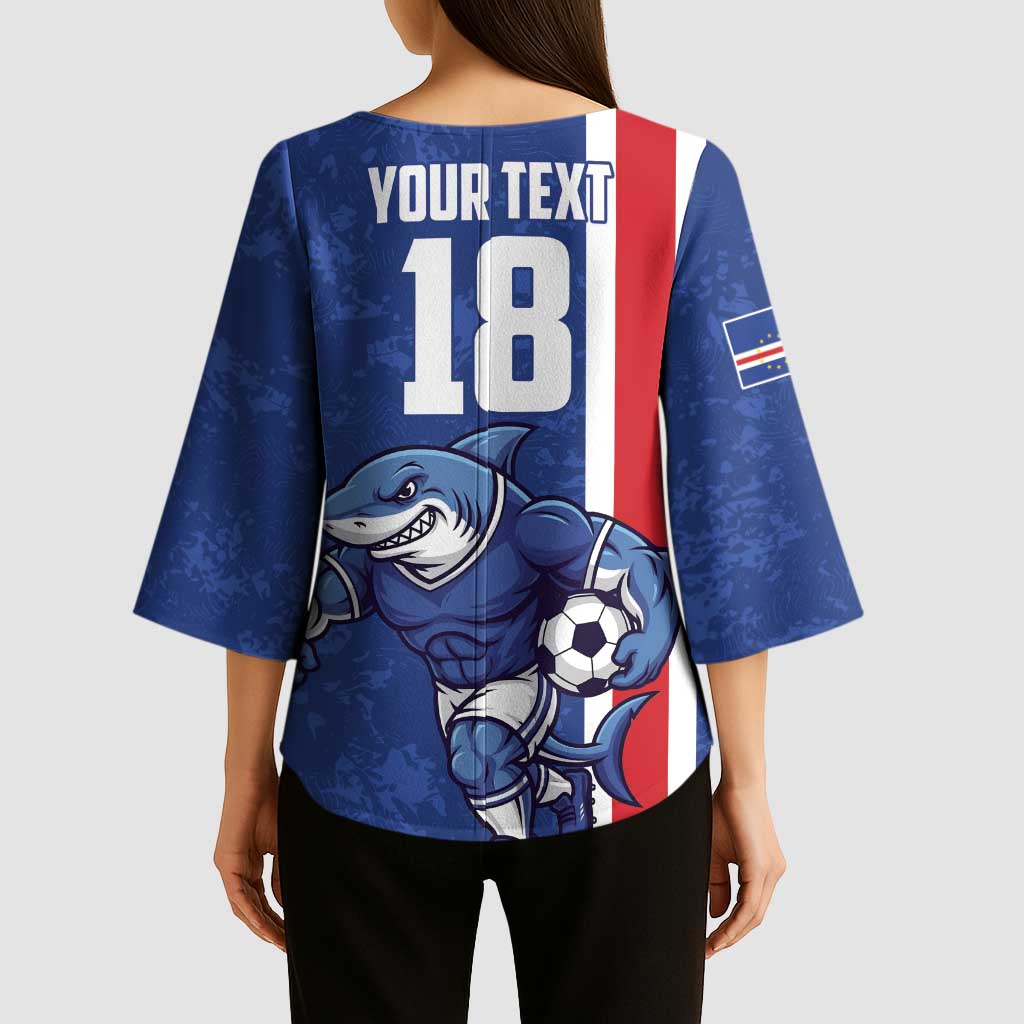 Cape Verde Football Custom Kimono Sleeve Blouse Pride Of The Islands - Wonder Print Shop