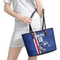Cape Verde Football Custom Leather Tote Bag Pride Of The Islands - Wonder Print Shop