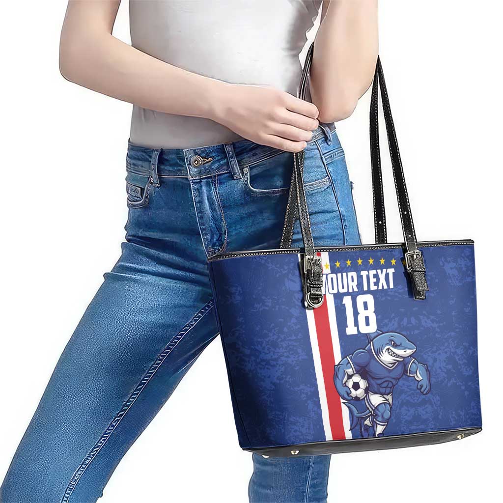 Cape Verde Football Custom Leather Tote Bag Pride Of The Islands - Wonder Print Shop