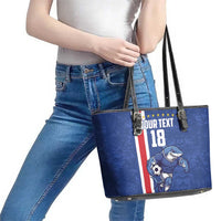 Cape Verde Football Custom Leather Tote Bag Pride Of The Islands - Wonder Print Shop