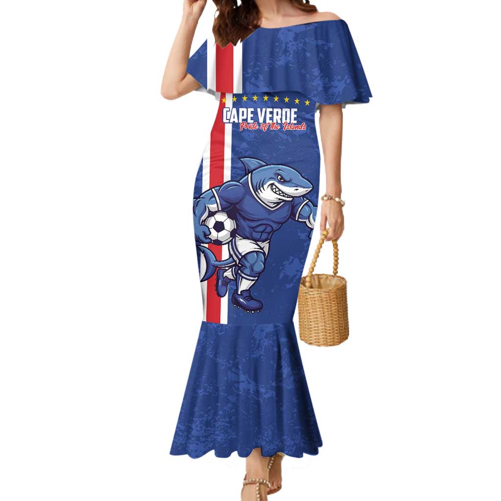 Cape Verde Football Custom Mermaid Dress Pride Of The Islands - Wonder Print Shop