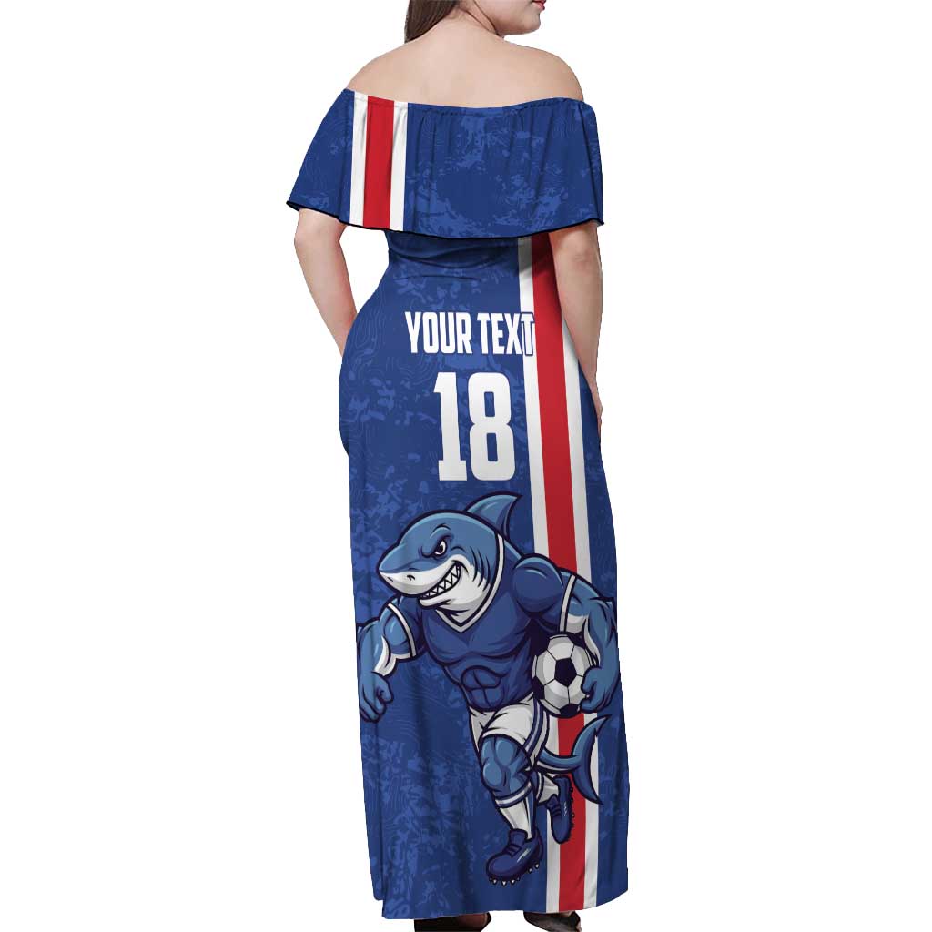 Cape Verde Football Custom Off Shoulder Maxi Dress Pride Of The Islands - Wonder Print Shop