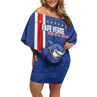 Cape Verde Football Custom Off Shoulder Short Dress Pride Of The Islands - Wonder Print Shop