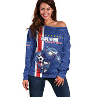 Cape Verde Football Custom Off Shoulder Sweater Pride Of The Islands - Wonder Print Shop
