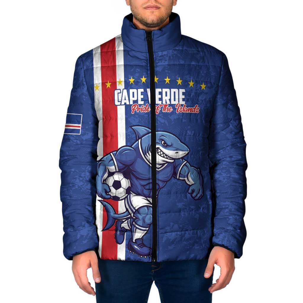 Cape Verde Football Custom Padded Jacket Pride Of The Islands - Wonder Print Shop