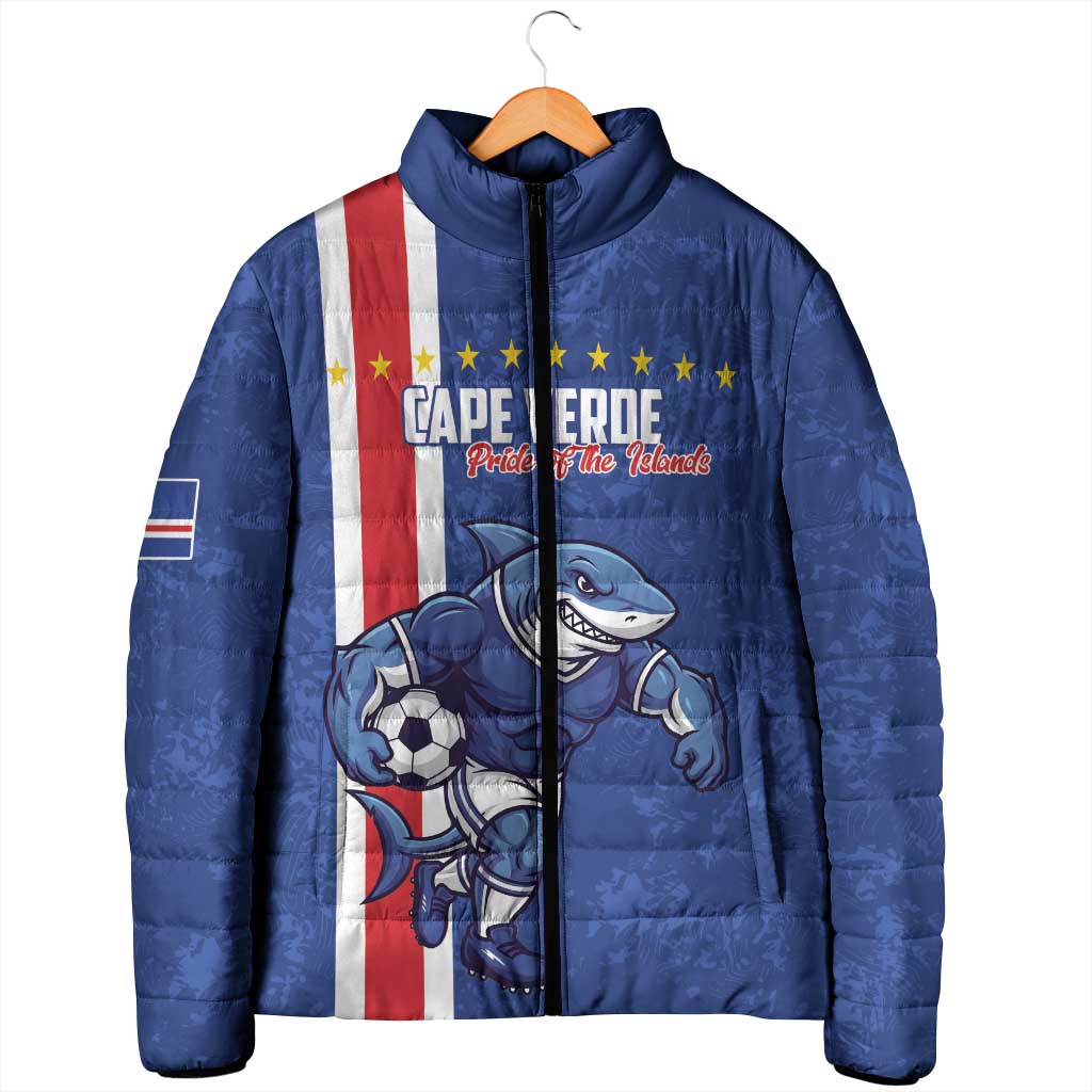 Cape Verde Football Custom Padded Jacket Pride Of The Islands - Wonder Print Shop