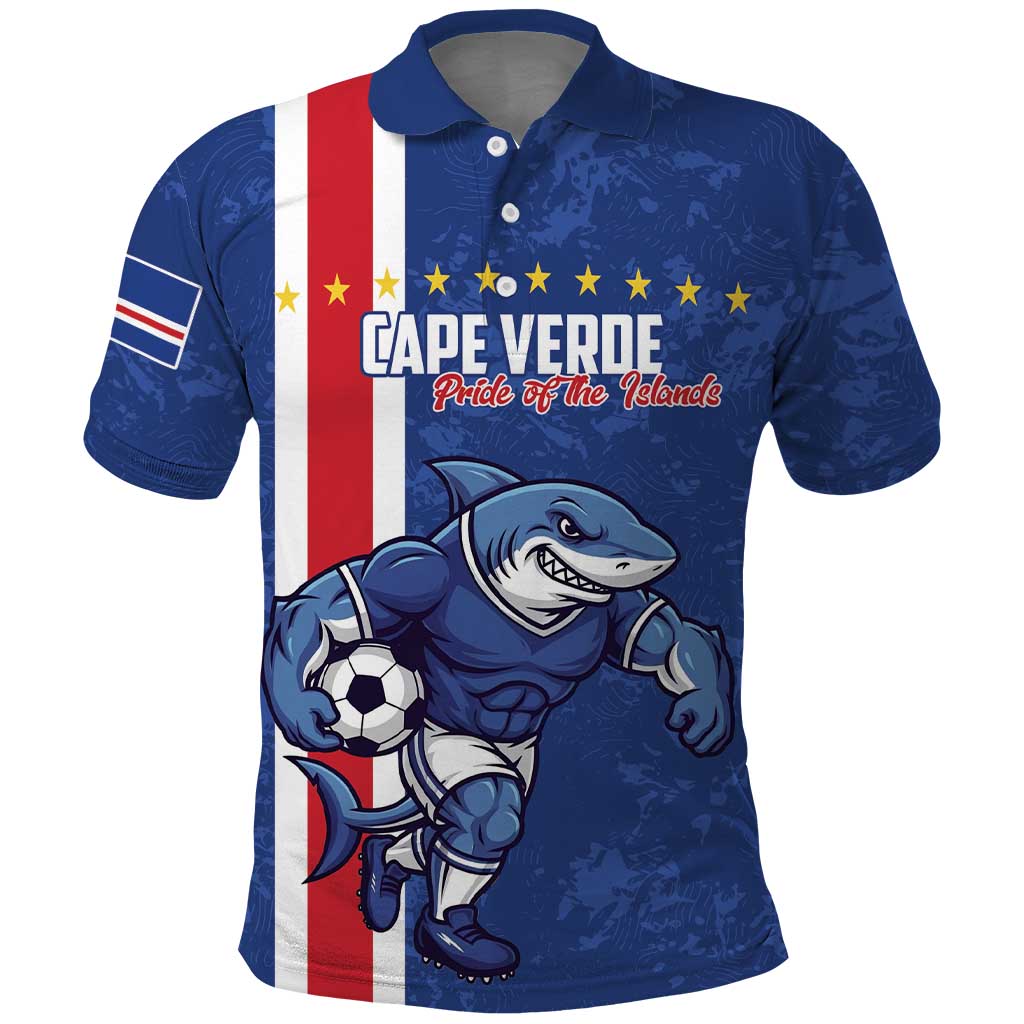 Cape Verde Football Custom Polo Shirt Pride Of The Islands - Wonder Print Shop