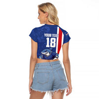 Cape Verde Football Custom Raglan Cropped T Shirt Pride Of The Islands - Wonder Print Shop