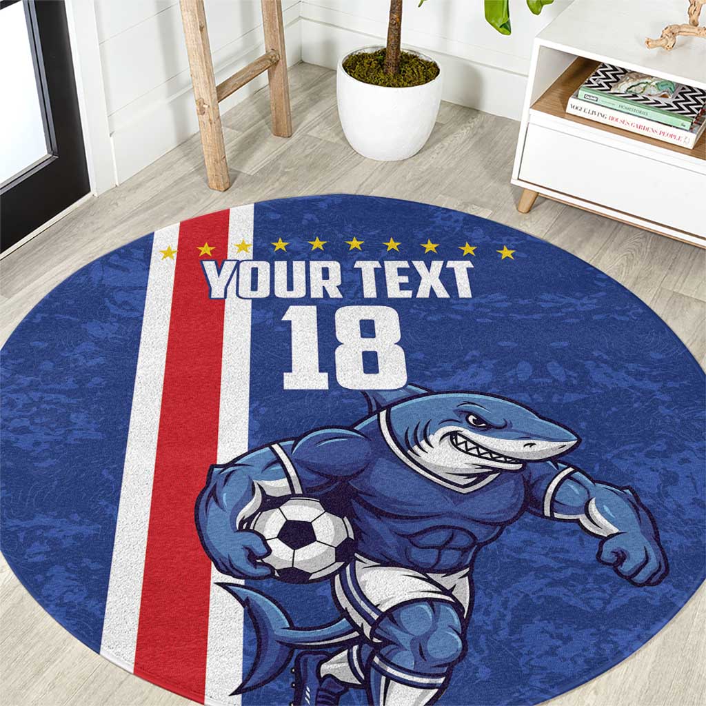 Cape Verde Football Custom Round Carpet Pride Of The Islands - Wonder Print Shop