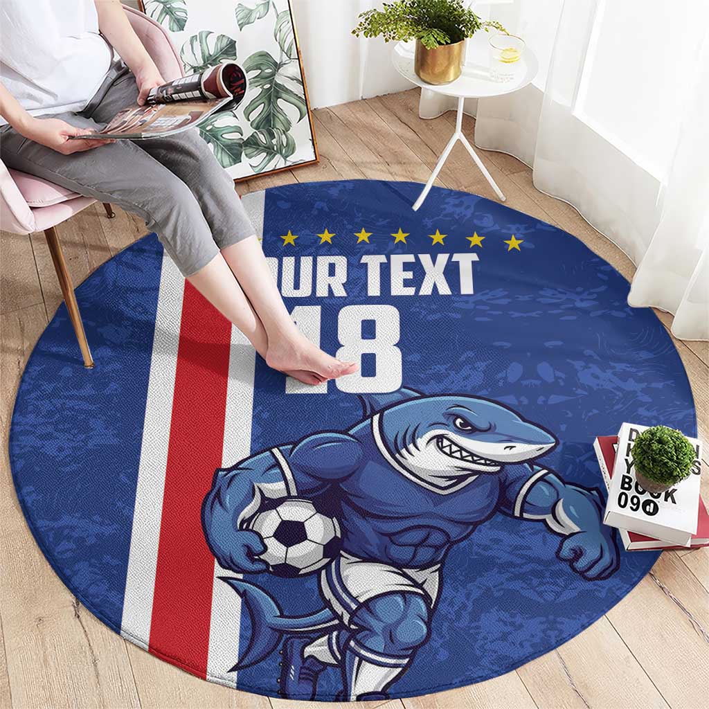 Cape Verde Football Custom Round Carpet Pride Of The Islands - Wonder Print Shop