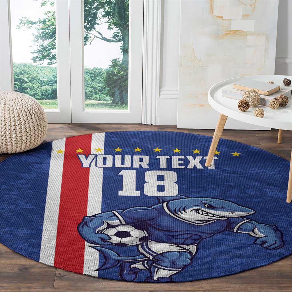 Cape Verde Football Custom Round Carpet Pride Of The Islands - Wonder Print Shop